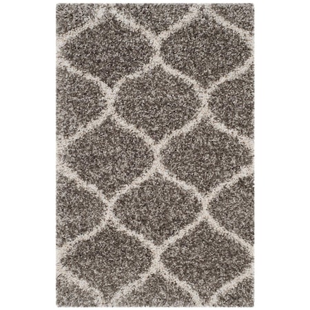 Safavieh Sgh-Hudson Shag Power Loomed Small Rectangle Rugs, Grey and Ivory - 3 x 5 ft. SGH280B-3